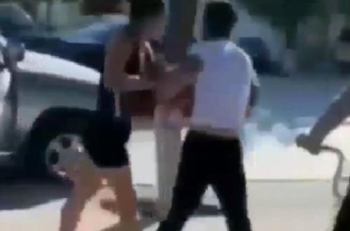 Bakıda idmançı qız oğlanı vəhşicəsinə döydü - ANBAAN VİDEO