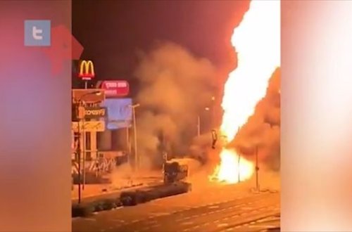 Yanacaq daşıyan yük maşınında dəhşətli yanğın – ANBAAN VİDEO