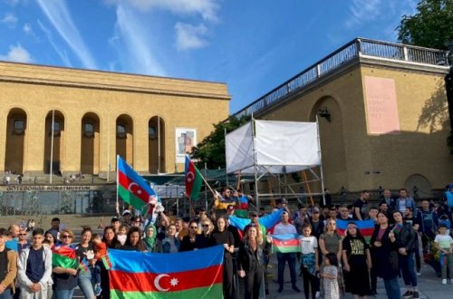 İsveçdə azərbaycanlılar Orduya dəstək aksiyası keçirdi - Video