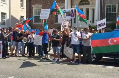 Ermənistanın ABŞ-dakı səfirliyi qarşısında aksiya - CANLI YAYIM