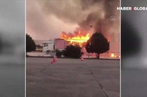 Hərəkətdə olan TIR alova büründü – ANBAAN VİDEO