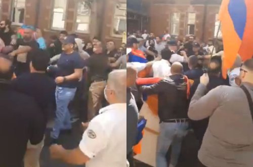Londonda azərbaycanlılarla ermənilər arasında kütləvi dava - VİDEO
