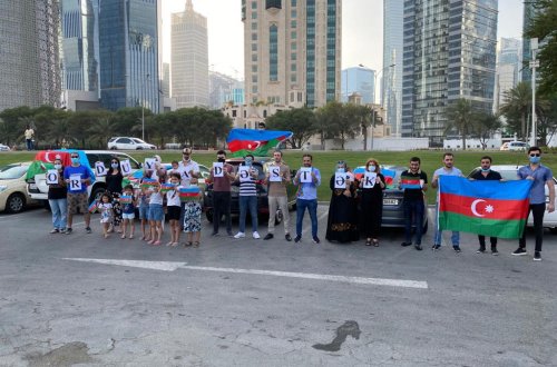 Qətərdə yaşayan soydaşlarımız erməni təxribatlarına etiraz ediblər