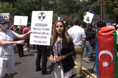 В США армянин пытался устроить провокацию на акции в поддержку азербайджанской армии - ВИДЕО