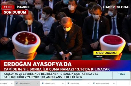 Aya Sofiyada 86 il sonra ilk cümə namazı - CANLI YAYIM