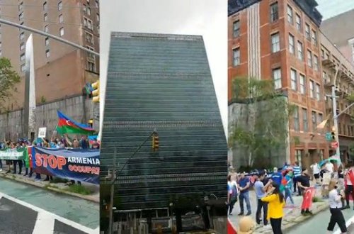 Nyu-York küçələrində “Şəhidlər ölməz, vətən bölünməz” şüarı - VİDEO