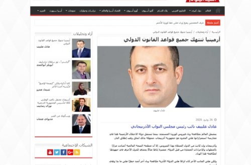 Misir mətbuatı Milli Məclis Sədrinin müavini Adil Əliyevin Ermənistanın təcavüzkar siyasətini ifşa edən məqaləsini yayıb