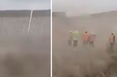 Qasırğa ABŞ - Meksika sərhədindəki divarı məhv etdi - VİDEO