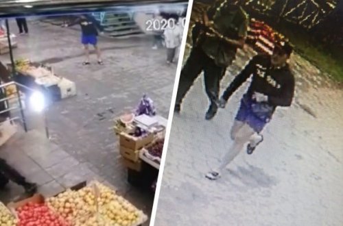 Rusiyada silahlı şəxs meyvə bazarına hücum etdi - VİDEO