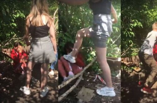 Məktəbli qızlar həmyaşıdlarını döyüb kameraya çəkdilər - VİDEO