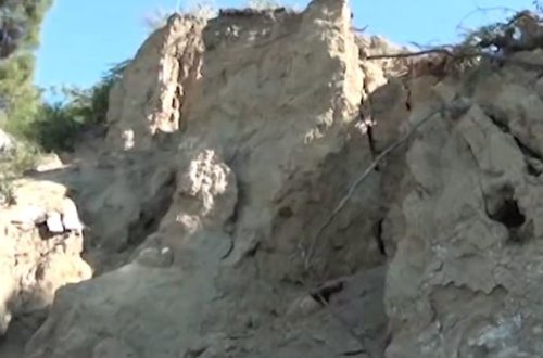 Güclü yağış Mingəçevirdə sürüşməyə səbəb oldu - VİDEO