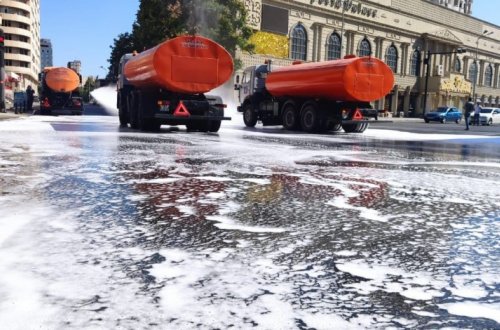 В столице проводится очередная масштабная дезинфекция