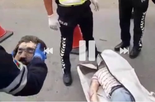 Azərbaycanda dəhşətli qəzada polisin başı bədənindən ayrıldı - VİDEO 18+
