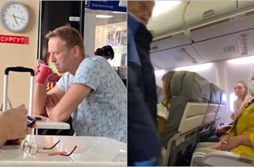 Təyyarədə halı pisləşən Navalnının kömək istəməsi barədə GÖRÜNTÜLƏRİ - FOTO/VİDEO