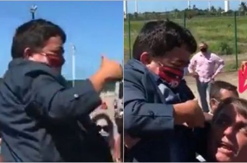Braziliya prezidenti cırtdan adamı uşaq sayıb çiyninə qaldırdı - VİDEO