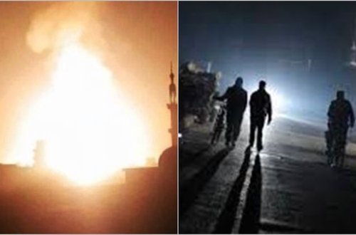 Dəməşqdə baş verən güclü partlayış Suriyanı işıqsız qoydu - VİDEO