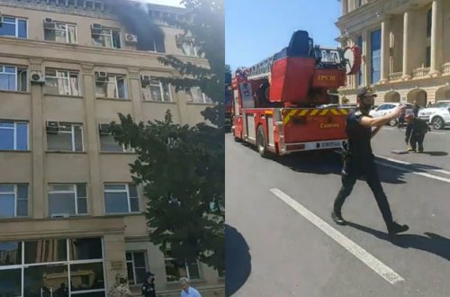 Пожар в здании министерства в Баку потушен - ОБНОВЛЕНО + ФОТО/ВИДЕО