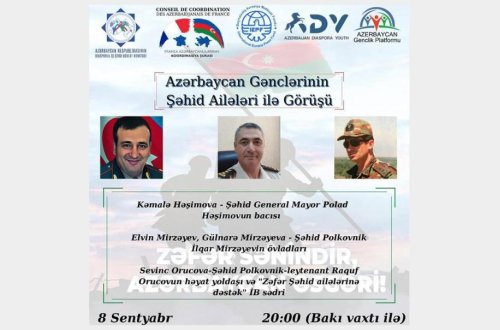 Azərbaycan diaspor gənclərinin şəhid ailələri ilə görüşü keçirilib