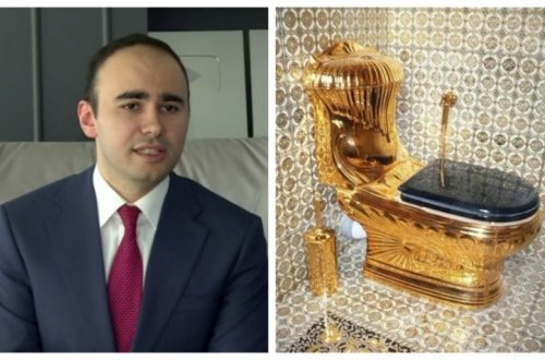 Əli Həsənovun oğlu bu qızıl unitazdan istifadə edirmiş... - FOTO
