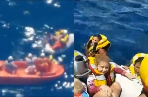 Dörd uşaqlı ailə batan katerdən möcüzəvi şəkildə xilas oldu - VİDEO