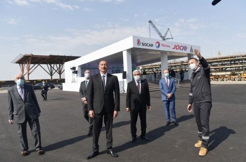 İlham Əliyev “Abşeron” yatağının dəniz əməliyyatlarının təməlqoyma mərasimində - YENİLƏNİB + FOTO/VİDEO