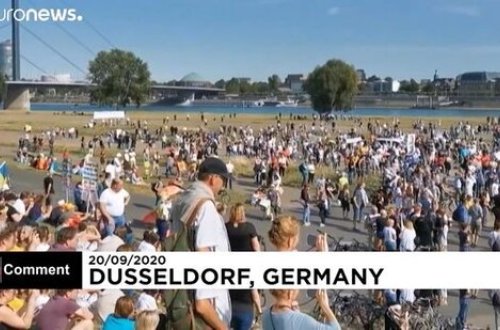 Almaniyada koronavirus qadağaları etirazlara səbəb oldu - VİDEO