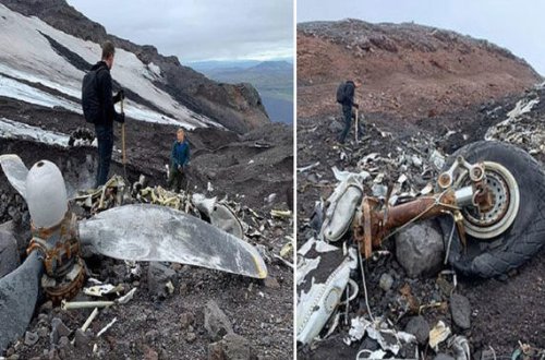 Buzlar əridi, 76 il əvvəl qəzaya uğrayan təyyarə üzə çıxdı - FOTO