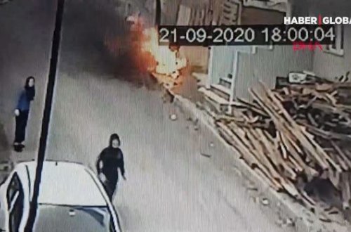 Odla oynayan uşaqlar nəqliyyat vasitəsini yandırdılar - VİDEO