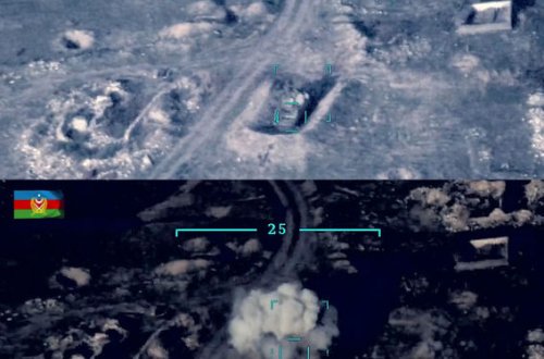 Müdafiə Nazirliyi düşmən mövqelərinin məhv edilməsinin görüntülərini yaydı - VİDEO