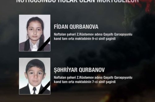 Erməni təxribatı nəticəsində həlak olan məktəblilərimiz - FOTO