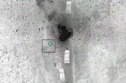 Düşmənin hərbi kolonları məhv edilib - VİDEO