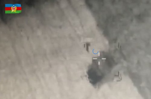 Düşmən texnikalarının məhv edilməsinin yeni görüntüsü - VİDEO