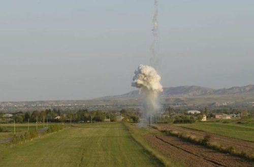 Ermənistan tərəfindən Füzuliyə fosforlu mərmi atılıb - FOTO