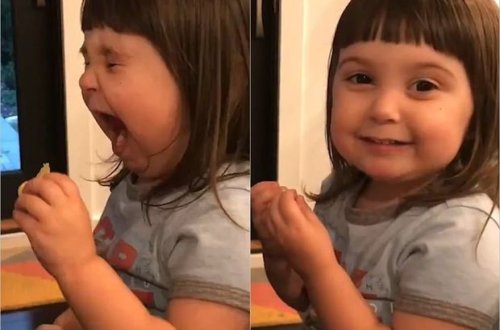 İlk dəfə sirkəli çipsin dadına baxan uşağın maraqlı reaksiyası - VİDEO