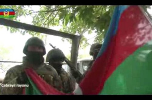 Cəbrayılda Azərbaycan bayrağı belə asıldı - VİDEO