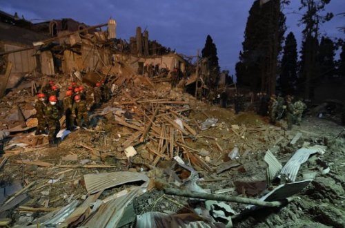 Düşmənin raket hücumundan sonra Gəncə - FOTO/VİDEO