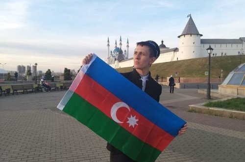 Kazanda Azərbaycanın ərazi bütövlüyünə dəstək aksiyası keçirildi - FOTO