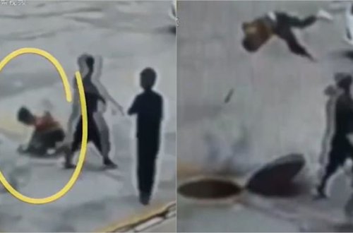 Kanalizasiya quyusuna fişəng atan uşaq havaya uçdu - VİDEO