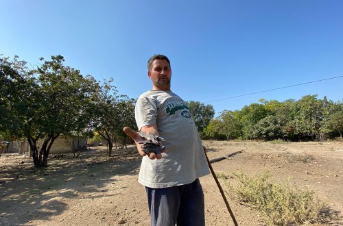 Evinə 7 ədəd mərmi düşən kənd sakini- FOTOLAR