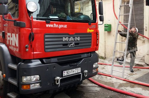 Şəkidə bank filialında yanğın olub