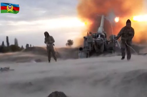 Nazirlik artilleriya atışlarının görüntülərini yaydı - VİDEO