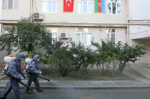 Bakı küçələri dezinfeksiya olundu - Fotolar