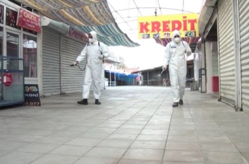 Ucarda insanların sıx toplaşdığı ərazilər dezinfeksiya edilib - VİDEO