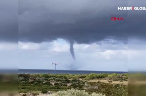 Türkiyədə dənizin üstündə nəhəng burulğan - VİDEO