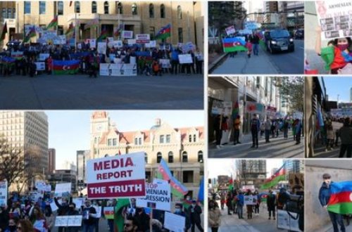 Kanadanın Kalqari şəhərindəki azərbaycanlı icması həmrəylik yürüşü keçirib - FOTO