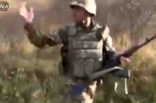 Azərbaycan əsgərinin gəldiyini görən ermənilər belə qaçdı (VİDEO)