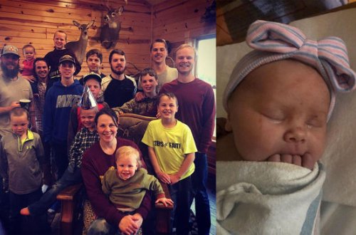 Многодетная семья пережила необычный опыт, родив 15-го ребенка