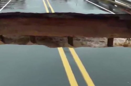 Körpü canlı yayım zamanı dağılmağa başladı - VİDEO