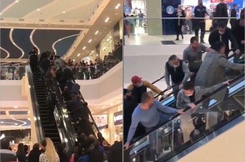 Əli eskalatorda qalan rusiyalı uşağı xilas etmək üçün hamı səfərbər oldu - VİDEO