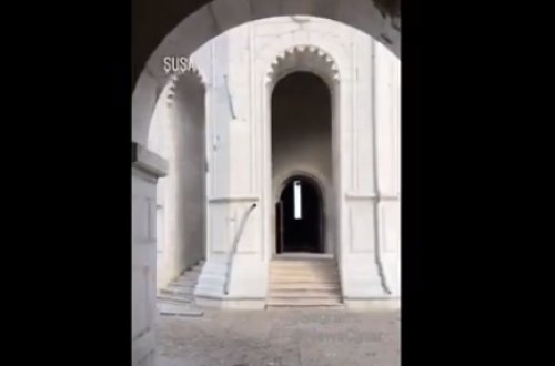 Əsgərimiz Şuşadakı kilsədən görüntülər paylaşdı - VİDEO